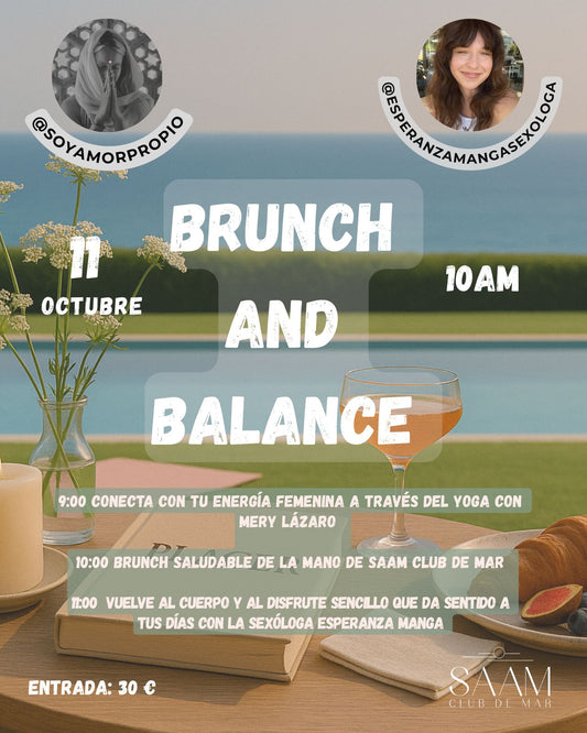 Evento Exclusivo Brunch and Balance. Sábado 11 de octubre en Saam Club de Mar.